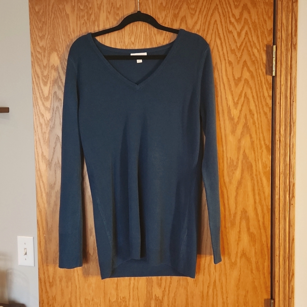 V neck teal colored sweater from New York & Company,  size large.  Like New